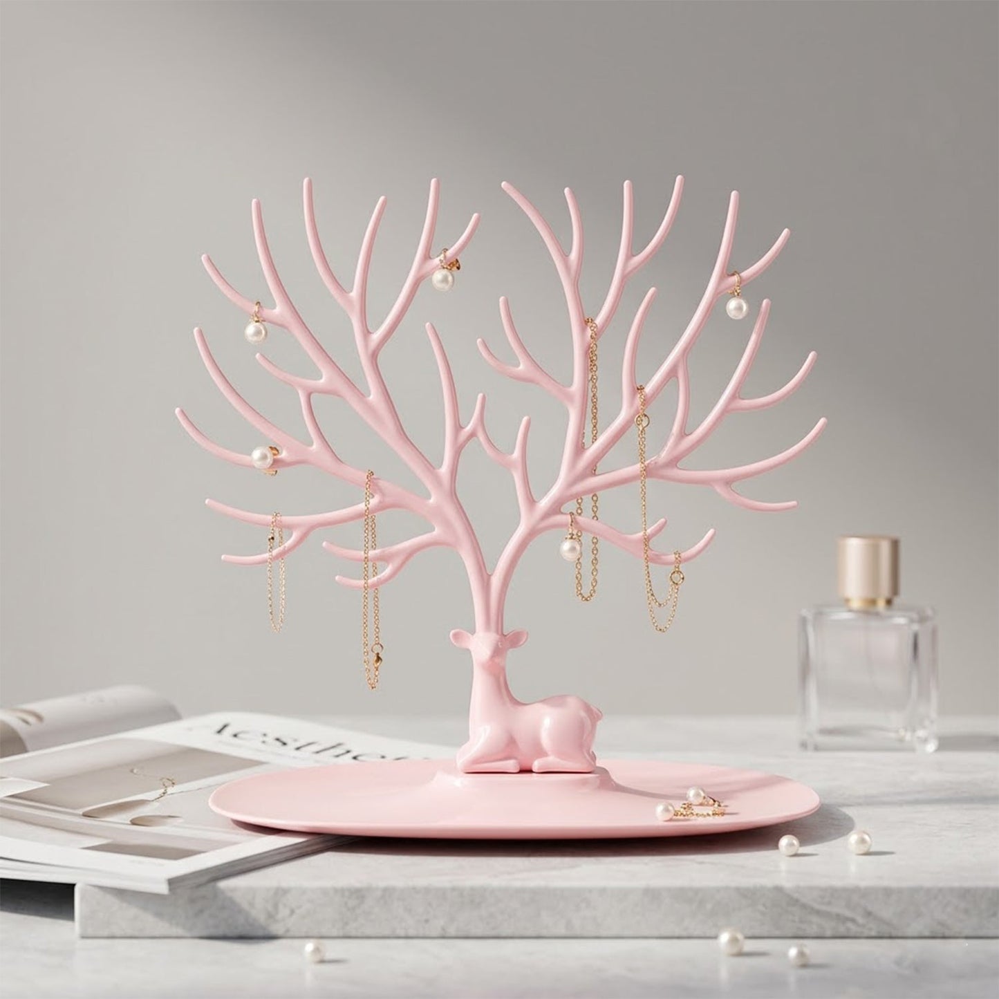 Small deer jewellery stand front view India