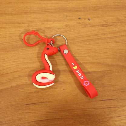 Cute Cartoon Snake Keychain (1 Pc)